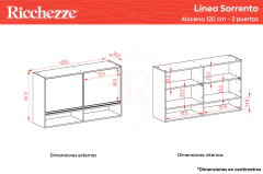 Mueble Alacena Sorrento Ricchezze 120 2 Puertas Con Estante - comprar online