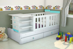 Cama Cuna Funcional + Baranda Deslizable Laurina Ricchezze - comprar online