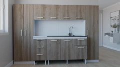 Combo Cocina Bajo Mesada 160 Cm Con Cajonera + Alacena Turin - Pignataro Diseño & Construccion