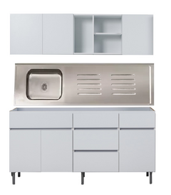 Imagen de Combo Alacena 160 cm + Bajo Mesada 160 Cm Livorno Ricchezze