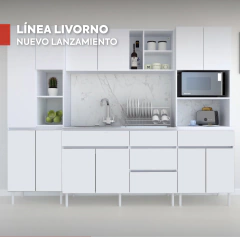 Combo Alacena 140 cm + Bajo Mesada 140 Cm Livorno Ricchezze