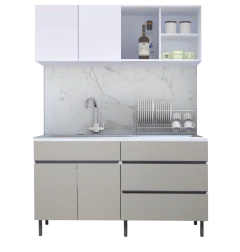 Combo Alacena 140 cm + Bajo Mesada 140 Cm Livorno Ricchezze en internet