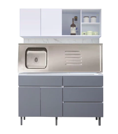 Combo Alacena 140 cm + Bajo Mesada 140 Cm Livorno Ricchezze - tienda online