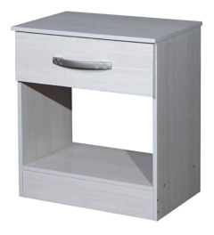 Mesa Mesita De Luz 1 Cajón Ricchezze Benebento Blanco Alpino, Negro Moro, Castaño