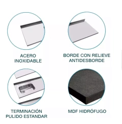 Mesada Johnson Acero Inoxidable 120 X 61cm Bacha Doble - Pignataro Diseño & Construccion