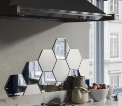 Revestimiento Acero Inox Hexagonal Pisa Combinado Indra en mallas