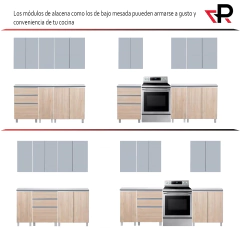 Imagen de Mueble Cocina Bajo Mesada Ricchezze Potenza 150 Cm + Alacena 150 cm