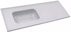 Mesada Marmol Sintetico Gris 180 X 60 Bacha Central Durafort - comprar online