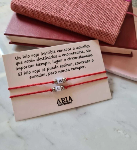 Pulsera / Tobillera Hilo Rojo iniciales (1 unidad)