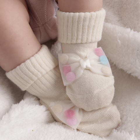 Meia Pompom Cream - comprar online