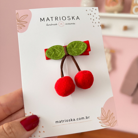 Hair Clip Cerejinhas