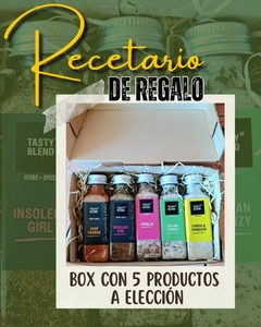 BOX CON 5 PRODUCTOS A ELECCIÓN + RECETARIO DE REGALO