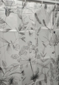 Cortina de Baño Estampada con Ganchos, Alfombra y Protector - tienda online