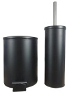 Set Cesto y Escobilla para baño Negro Liso - comprar online