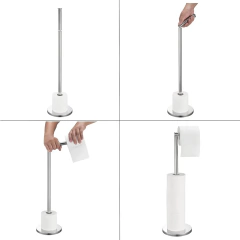 Porta Rollo de papel higiénico de reserva plateado - tienda online