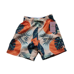Kit short laranja pai e filha(o) folhas - loja online