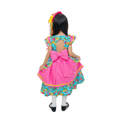 Vestido Festa junina caipira Luxo Rosa coração - loja online