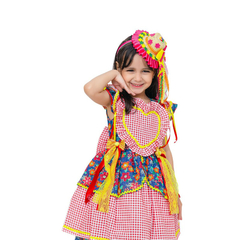 Imagem do Vestido Festa junina caipira Luxo coração vermelho