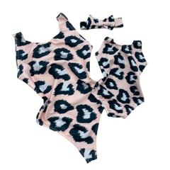 Kit mãe e filha bodie / body maiô flamingo azul - comprar online