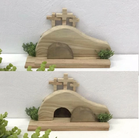 Enfeite Decoração de Páscoa Sepulcro Ressurreição Cenário