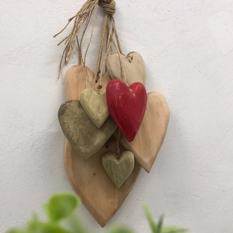 Coração Madeira Natural Penca G