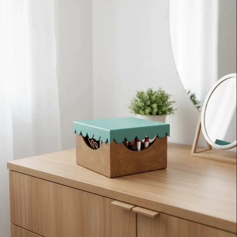 Porta Batons Turquesa Caixa Decorativa Presente