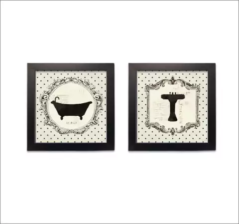 Decoração Lavabo Banheiro Quadros Decorativos Banheira