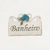 Placa Banheiro Decoração Branca com Flor Azul - comprar online