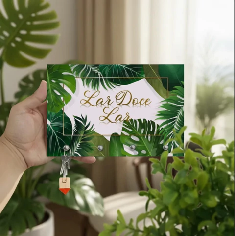 Porta Chaves de Parede Organizador Criativo Lar Doce Lar