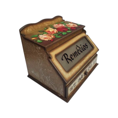 Porta Medicamentos Farmacinha Caixa Organizadora C Vidro