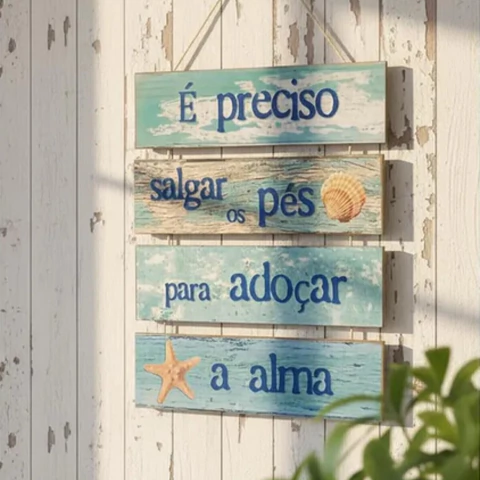 Placa Quadro Decorativa Praia Beach House Nautico Móbile M3