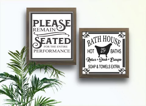 Quadros Lavabo Frase