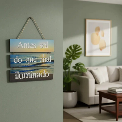 Placa Quadro Decorativa Praia Beach House Nautico Móbile Sol - comprar online