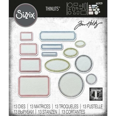 Sizzix Thinlits Diez Vintage Labels  By Tim Holtz 13Pkg