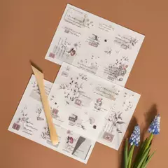 Set 3 planchas transfer The Words of Flowers - Casa Washi