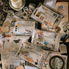 Set 200 papeles y stickers Deco Paper