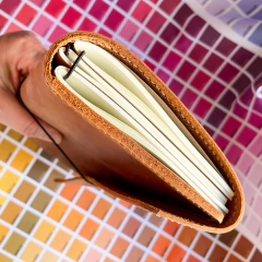 Midori standard con costura alrededor, bolsillo y solapa c/ 3 cuadernillos por Via Vee - Casa Washi