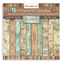 Stamperia Backgrounds double sided Paper Pad 8x8 10pkg Serie A