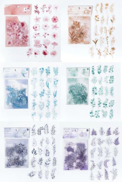 Pack 40 stickers PET Pastel Garden en internet