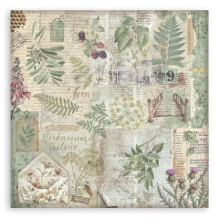 Diseño vintage con hojas, flores, bayas y texto en estilo collage sobre fondo de papel antiguo