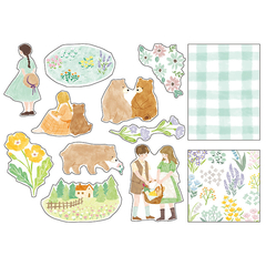 Pack 48 Stickers papel laminado Blooming