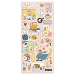 Plancha Stickers papel Just Chilling 
