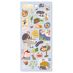 Plancha Stickers papel Just Chilling 
