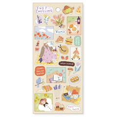 Plancha Stickers papel Just Chilling 
