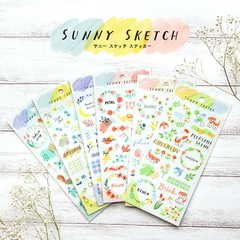 Plancha de stickers Sunny Sketch