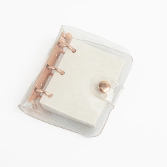 Carpeta cristal mini binder brillos con hojas lisas