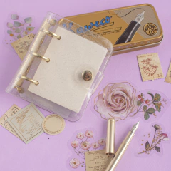 Carpeta cristal mini binder brillos con hojas lisas