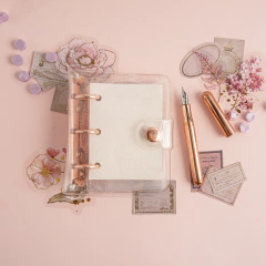 Carpeta cristal mini binder brillos con hojas lisas - tienda online