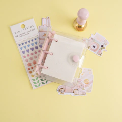 Carpeta cristal mini binder brillos con hojas lisas - comprar online