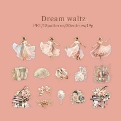 Pack 30 stickers PET Melody of Waltz